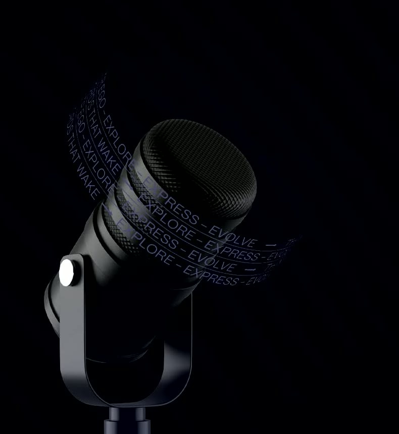 Studio microphone at the ALTR EGO podcast space